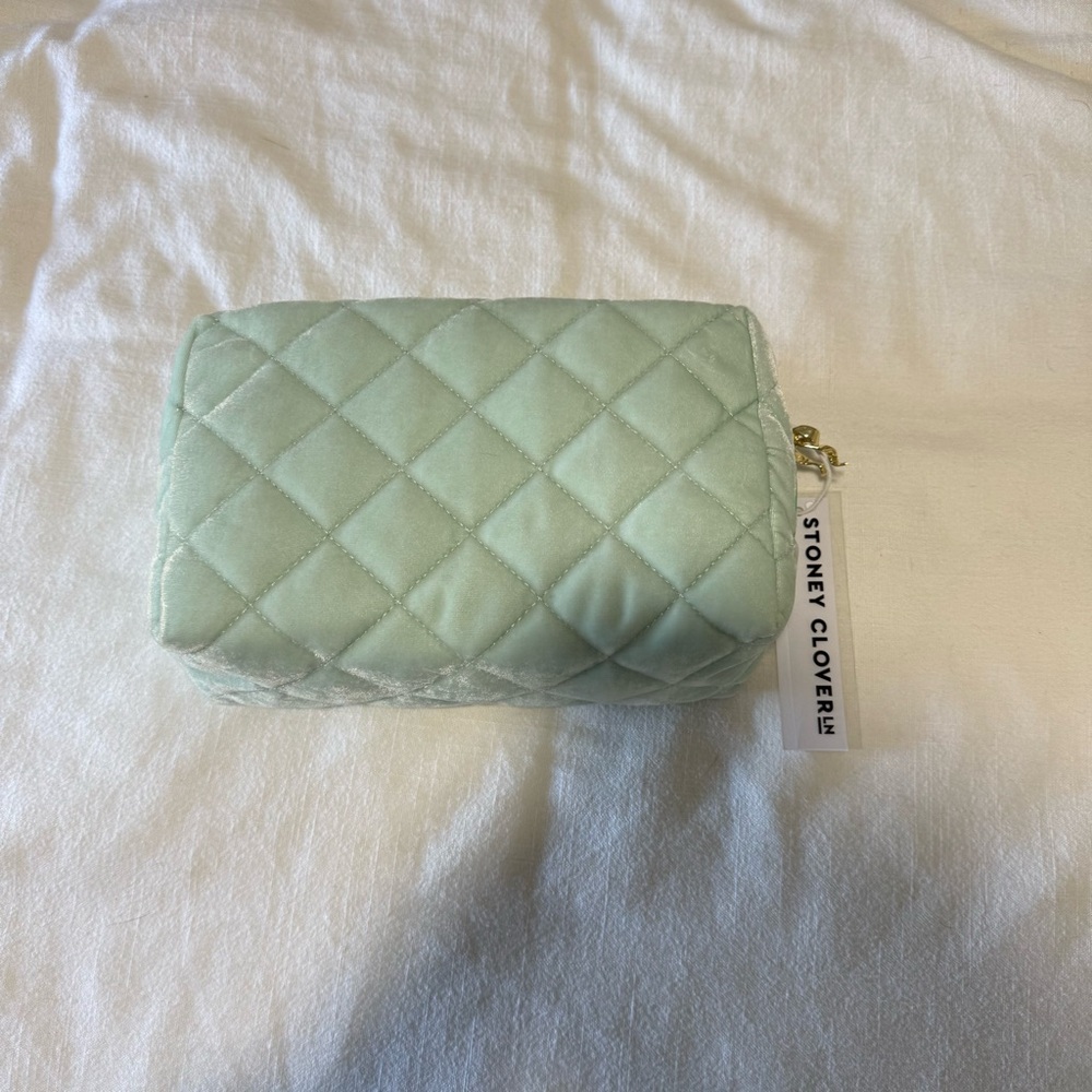 Cherry on Top Stoney Clover Lane Quilted Mint Green Medium Pouch